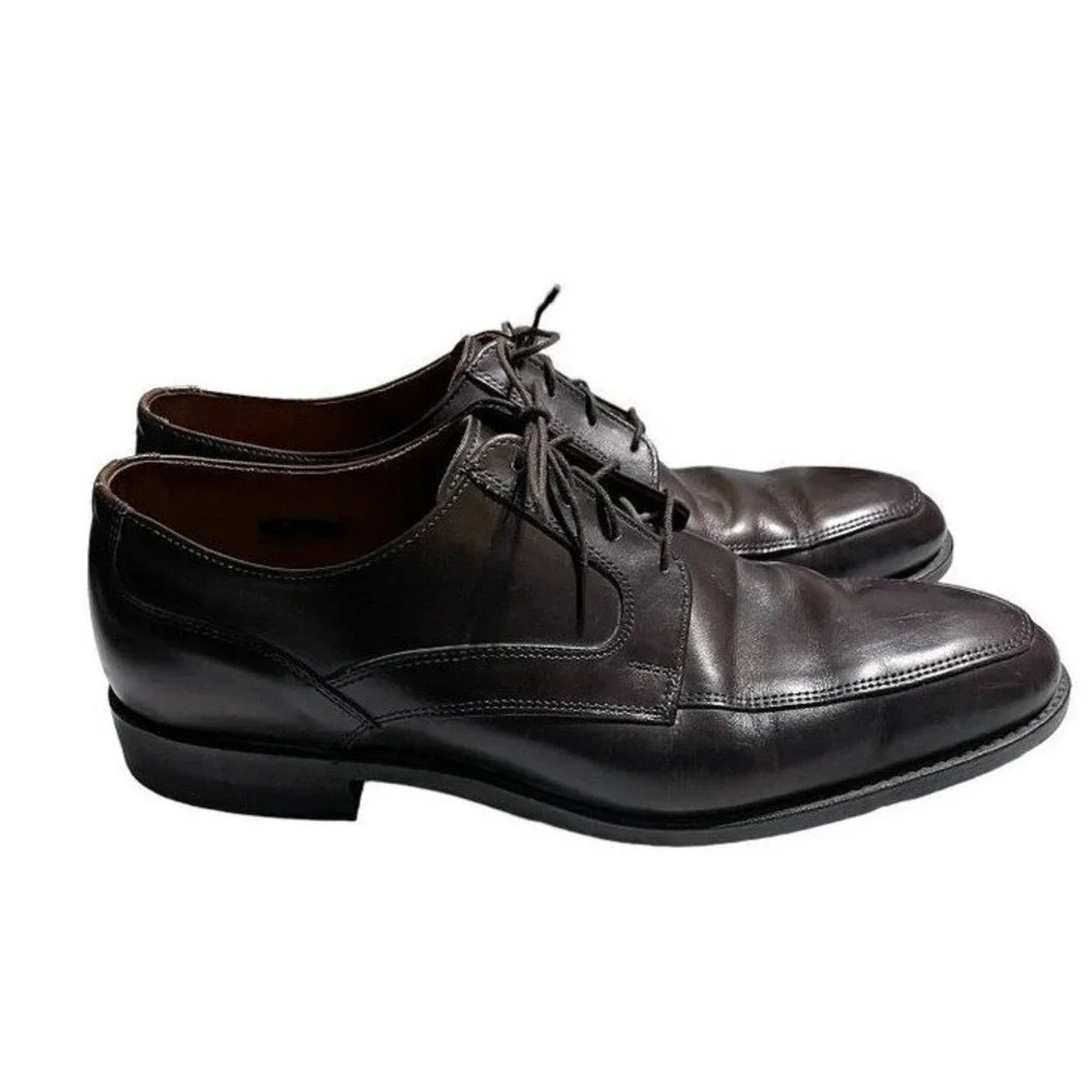 Allen‎ Edmonds Montgomery Mens 10 D Dark Brown Leather Split Toe Derby Shoes USA